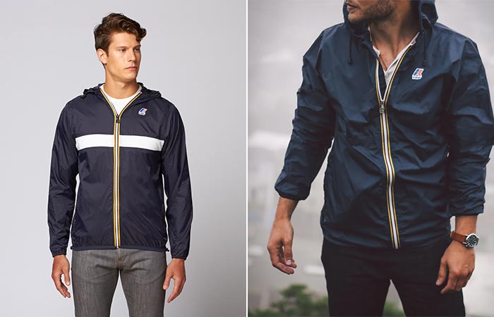 two images of navy K-Way Claude 3.0 Jacket
