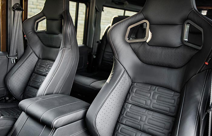 Project Kahn Land Rover Defender view of the seats