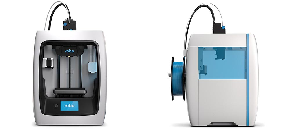 Front and side view of the Robo 3D Printer C2