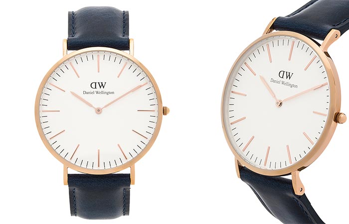 Two different views of the Daniel Wellington Classic Somerset Watch