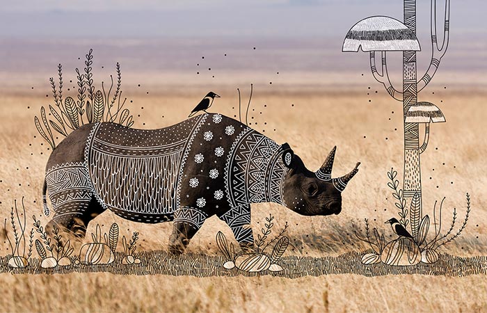 doodles on a rhinoceros