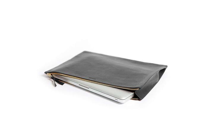 a leather laptop case