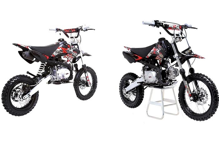 Two different views of the M2R Racing Pit Bike