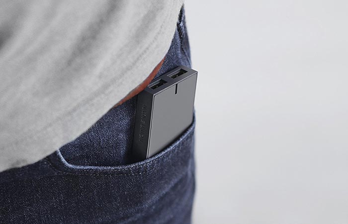 Native Union Charger in guy's pocket