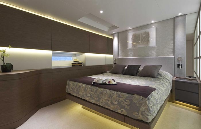 Cabin of the Angel’s Share Luxury Superyacht 