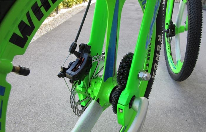 a detail on Chainless bike