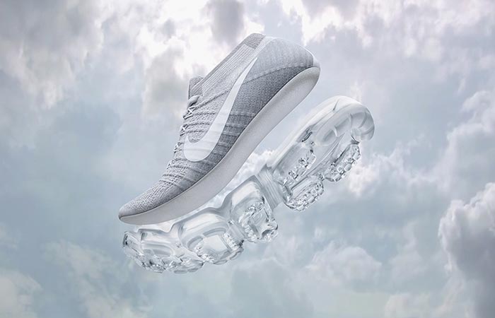 Product shot of The All-New Nike VaporMax with clouds