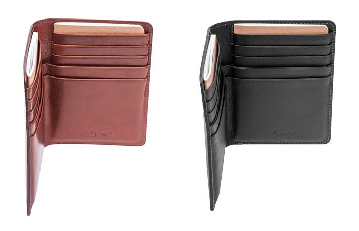 Danny P black and dark brown wallets for traveling